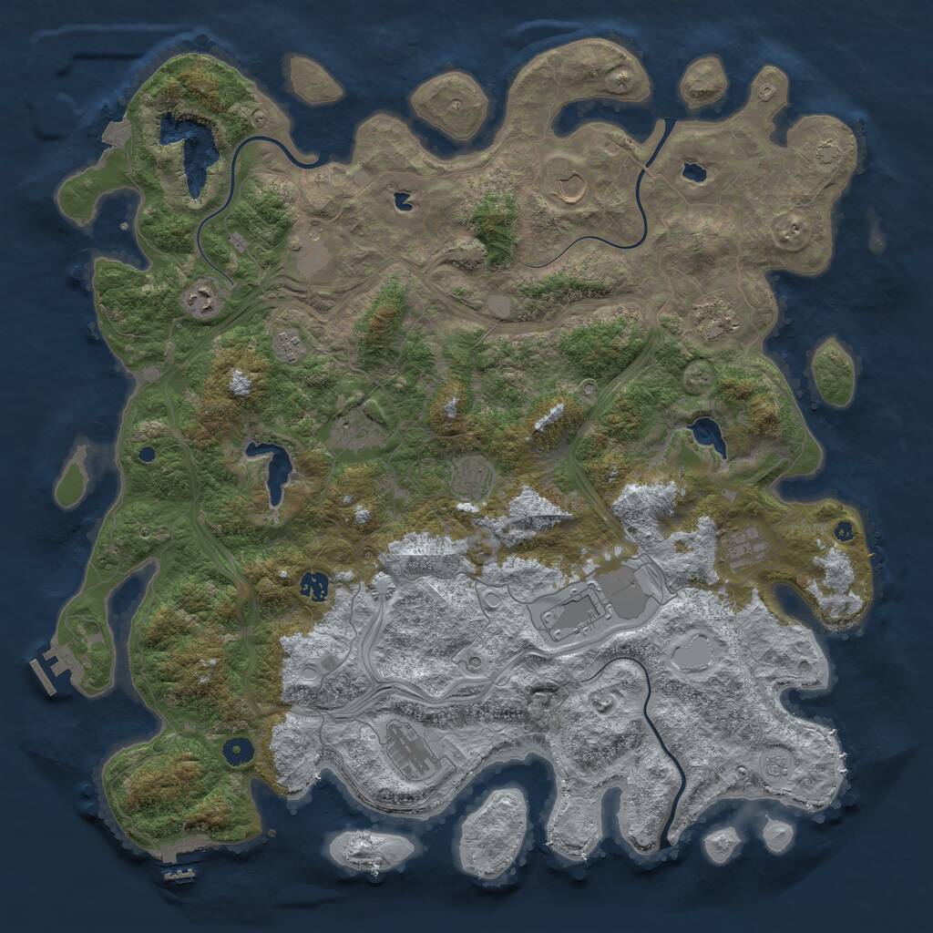Rust Map: Procedural Map, Size: 4750, Seed: 720912039, 17 Monuments