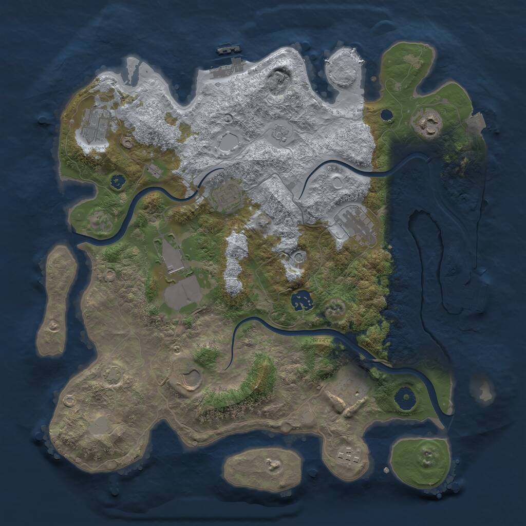 Rust Map: Procedural Map, Size: 3700, Seed: 1429218518, 15 Monuments
