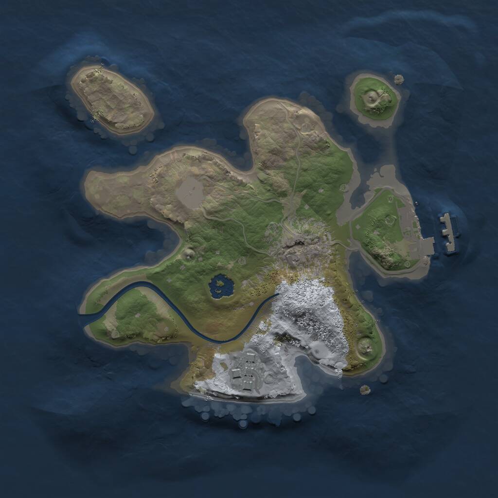Rust Map: Procedural Map, Size: 2000, Seed: 636543491, 3 Monuments
