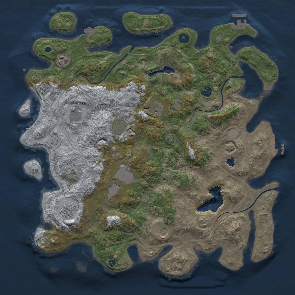Rust Map: Procedural Map, Size: 4250, Seed: 777481601, 15 Monuments