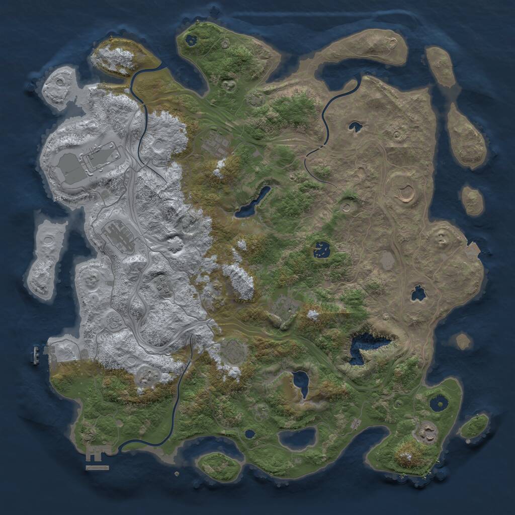 Rust Map: Procedural Map, Size: 4500, Seed: 753313257, 15 Monuments