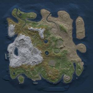 Thumbnail Rust Map: Procedural Map, Size: 3500, Seed: 93292220, 11 Monuments