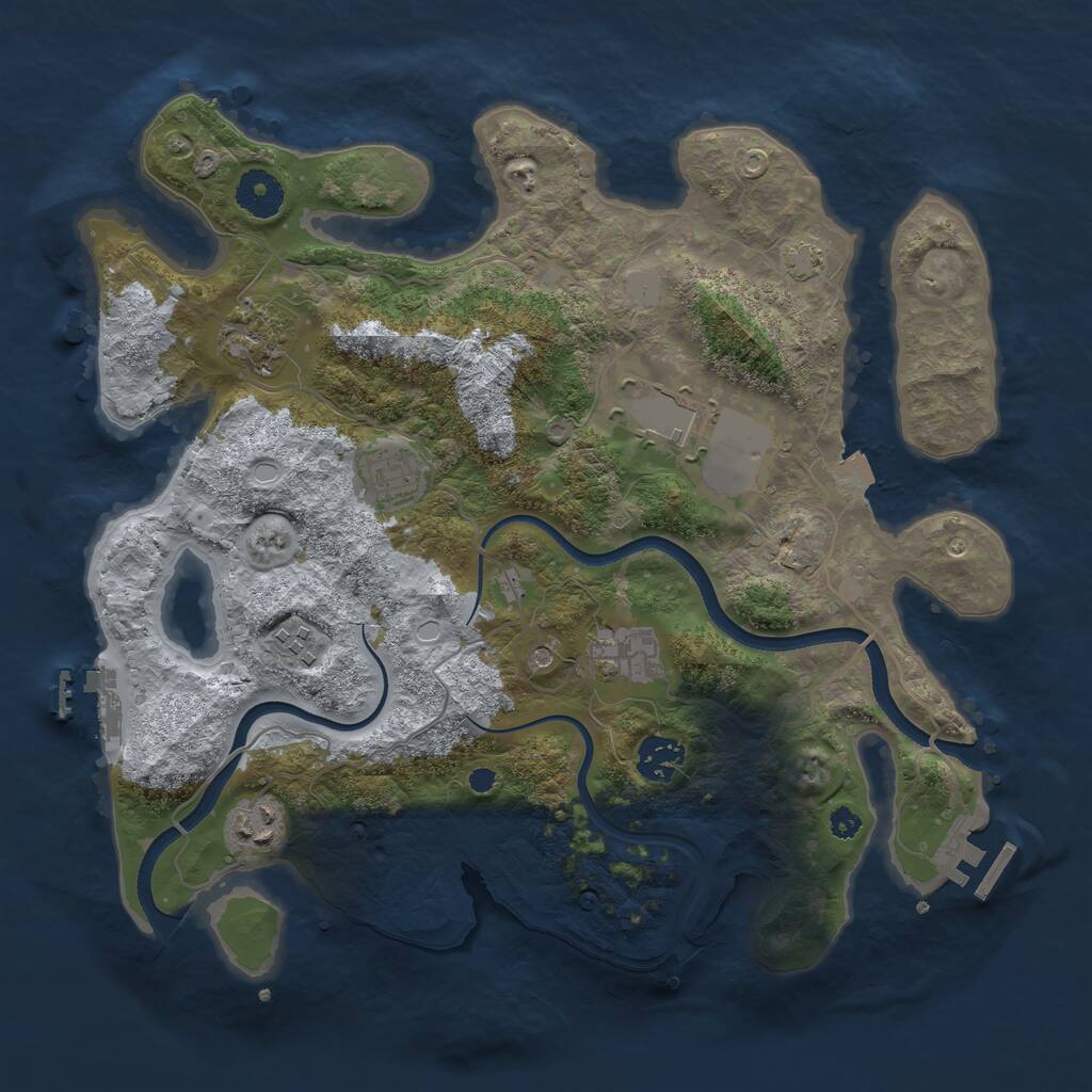 Rust Map: Procedural Map, Size: 3500, Seed: 93292220, 12 Monuments