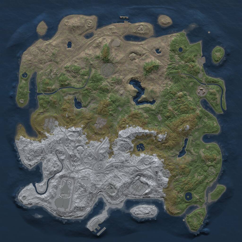 Rust Map: Procedural Map, Size: 4500, Seed: 1347685487, 15 Monuments