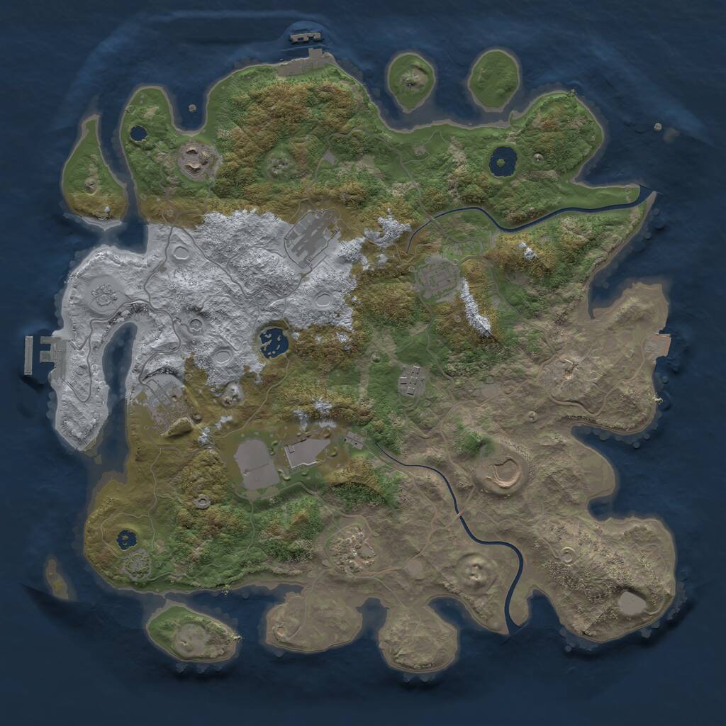 Rust Map: Procedural Map, Size: 3750, Seed: 1362127528, 15 Monuments