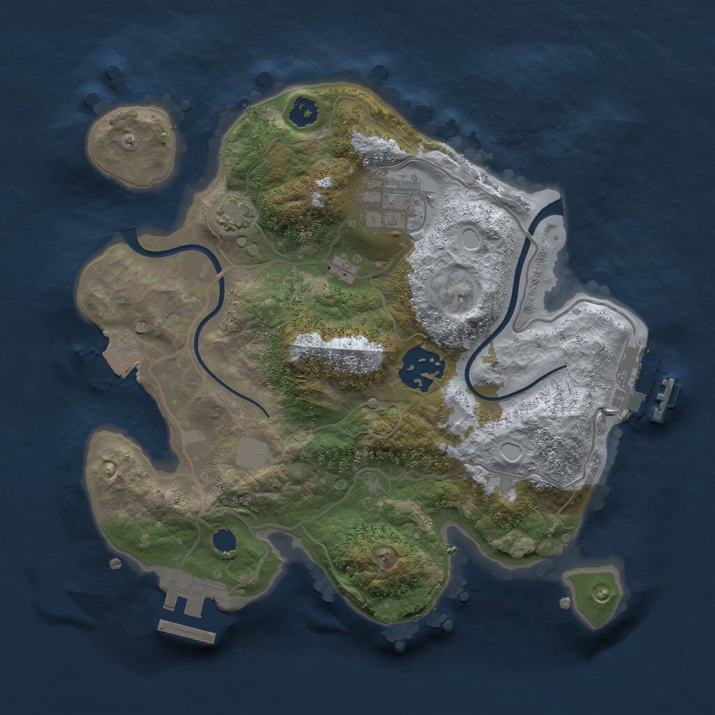 Rust Map: Procedural Map, Size: 2500, Seed: 122882004, 6 Monuments