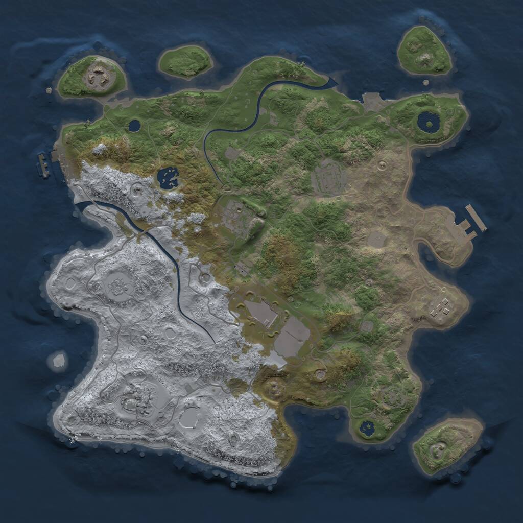 Rust Map: Procedural Map, Size: 3500, Seed: 69501, 13 Monuments