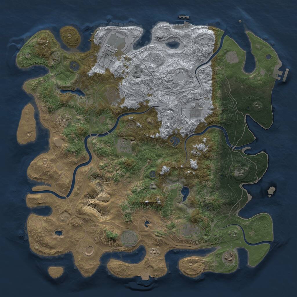 Rust Map: Procedural Map, Size: 4500, Seed: 320553452, 19 Monuments