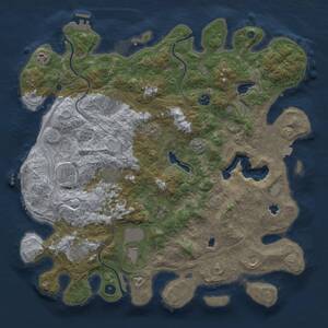 Thumbnail Rust Map: Procedural Map, Size: 4500, Seed: 848914775, 16 Monuments