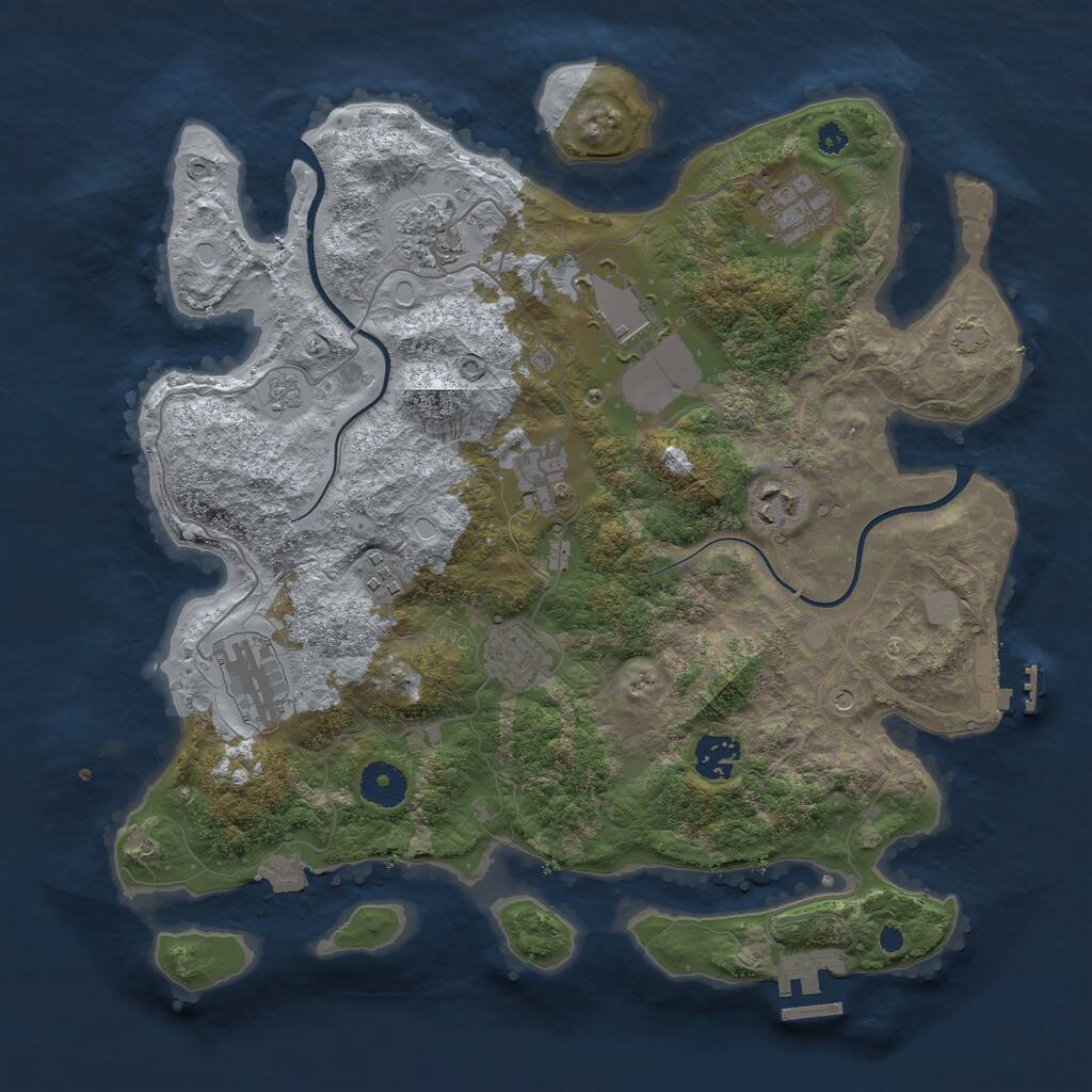 Rust Map: Procedural Map, Size: 3600, Seed: 10504, 15 Monuments