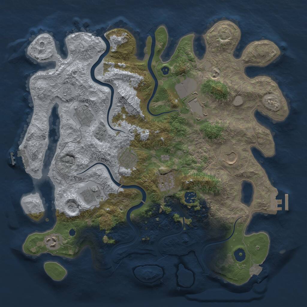 Rust Map: Procedural Map, Size: 3750, Seed: 786440217, 15 Monuments