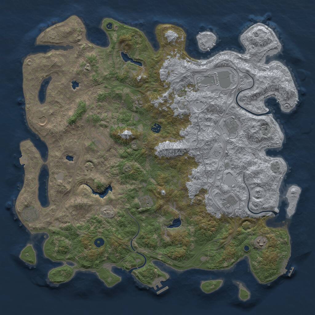 Rust Map: Procedural Map, Size: 4981, Seed: 1899876, 17 Monuments