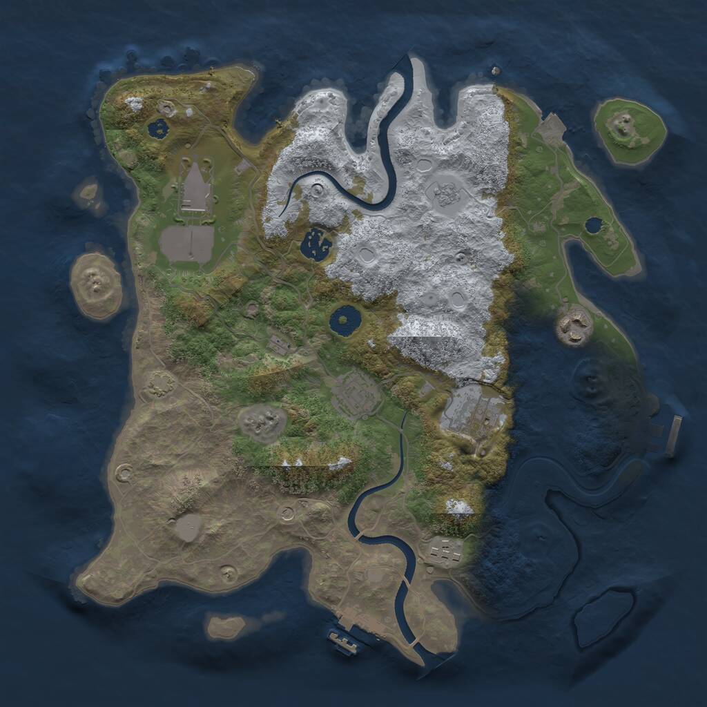 Rust Map: Procedural Map, Size: 3500, Seed: 89426, 12 Monuments
