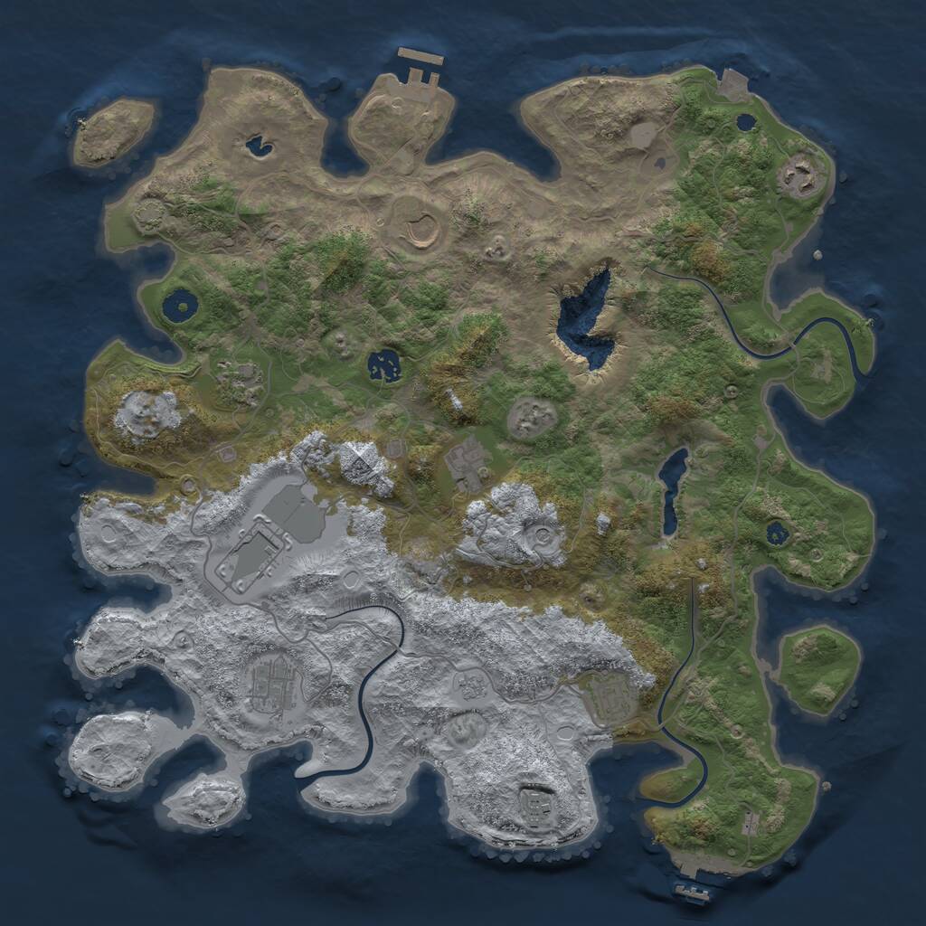 Rust Map: Procedural Map, Size: 4096, Seed: 336575603, 15 Monuments