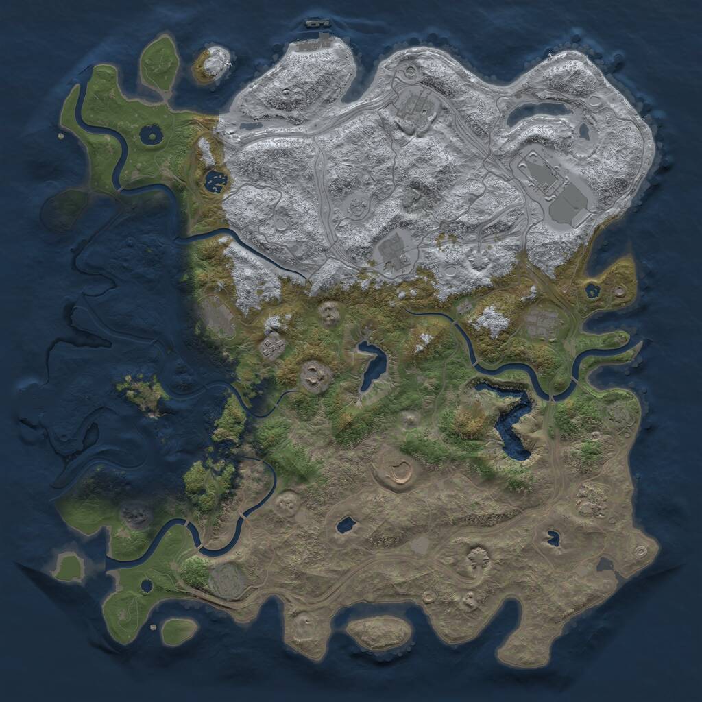 Rust Map: Procedural Map, Size: 4750, Seed: 253945749, 17 Monuments
