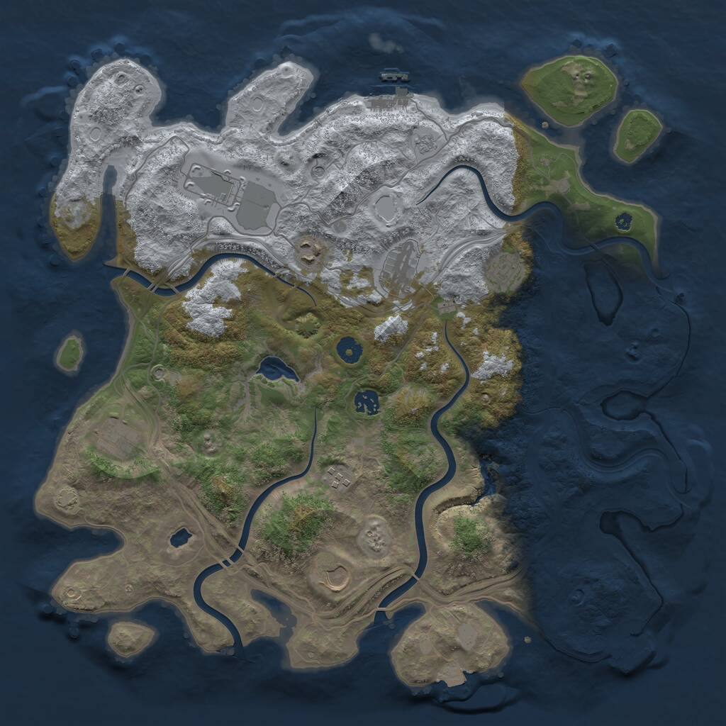 Rust Map: Procedural Map, Size: 4250, Seed: 39594147, 14 Monuments