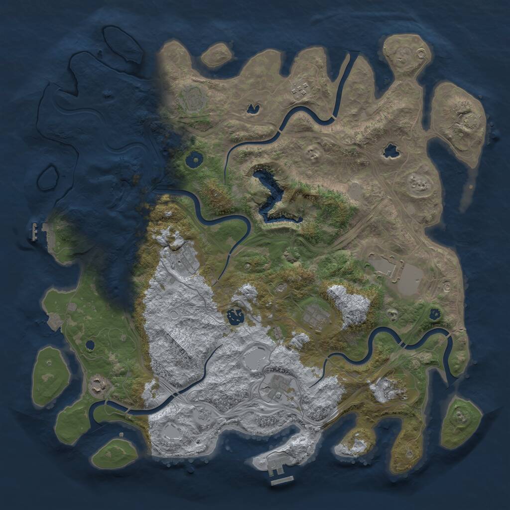 Rust Map: Procedural Map, Size: 4500, Seed: 27145068, 15 Monuments