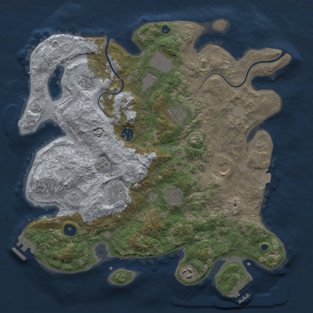 Rust Map: Procedural Map, Size: 3750, Seed: 946680113, 15 Monuments
