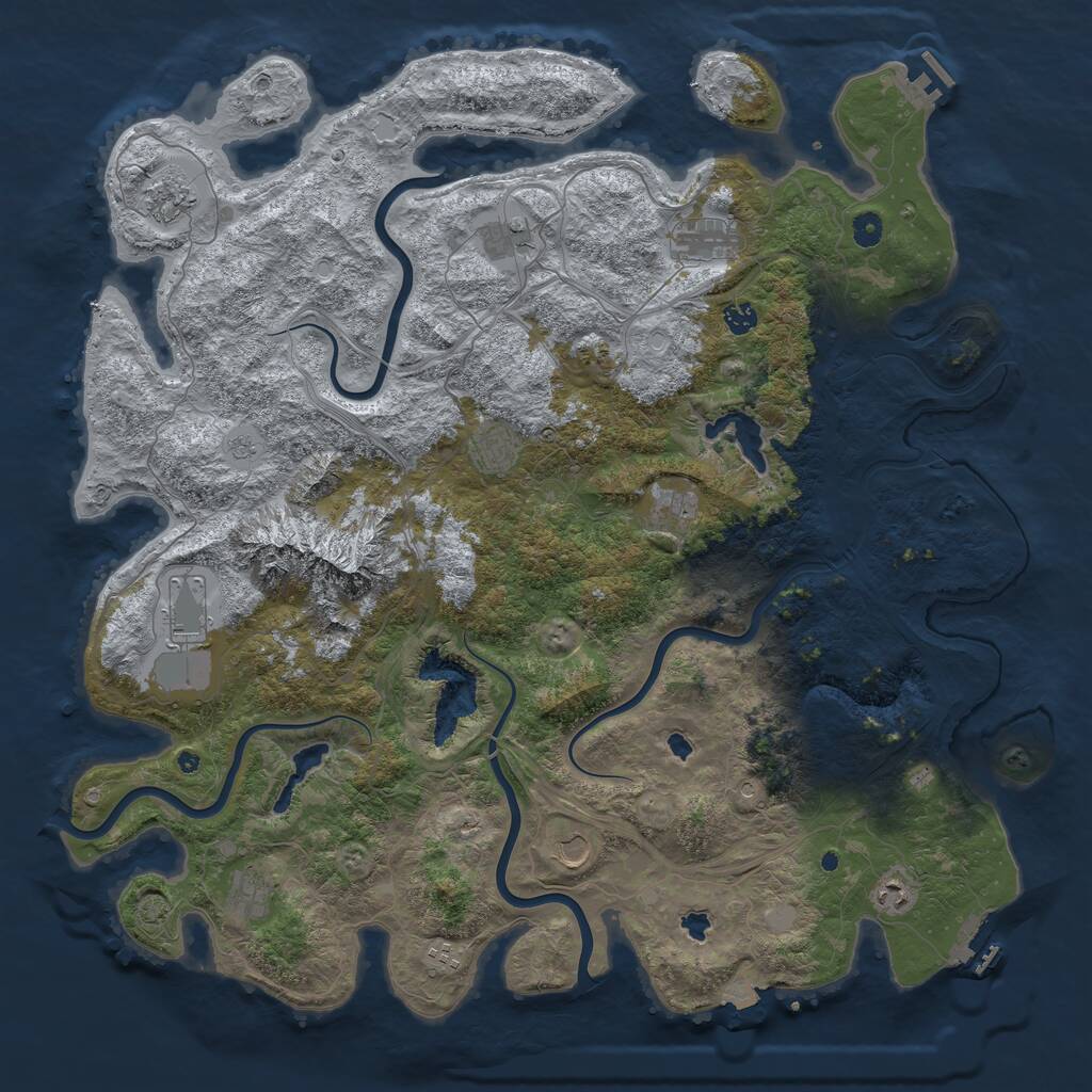 Rust Map: Procedural Map, Size: 5000, Seed: 86950493, 17 Monuments