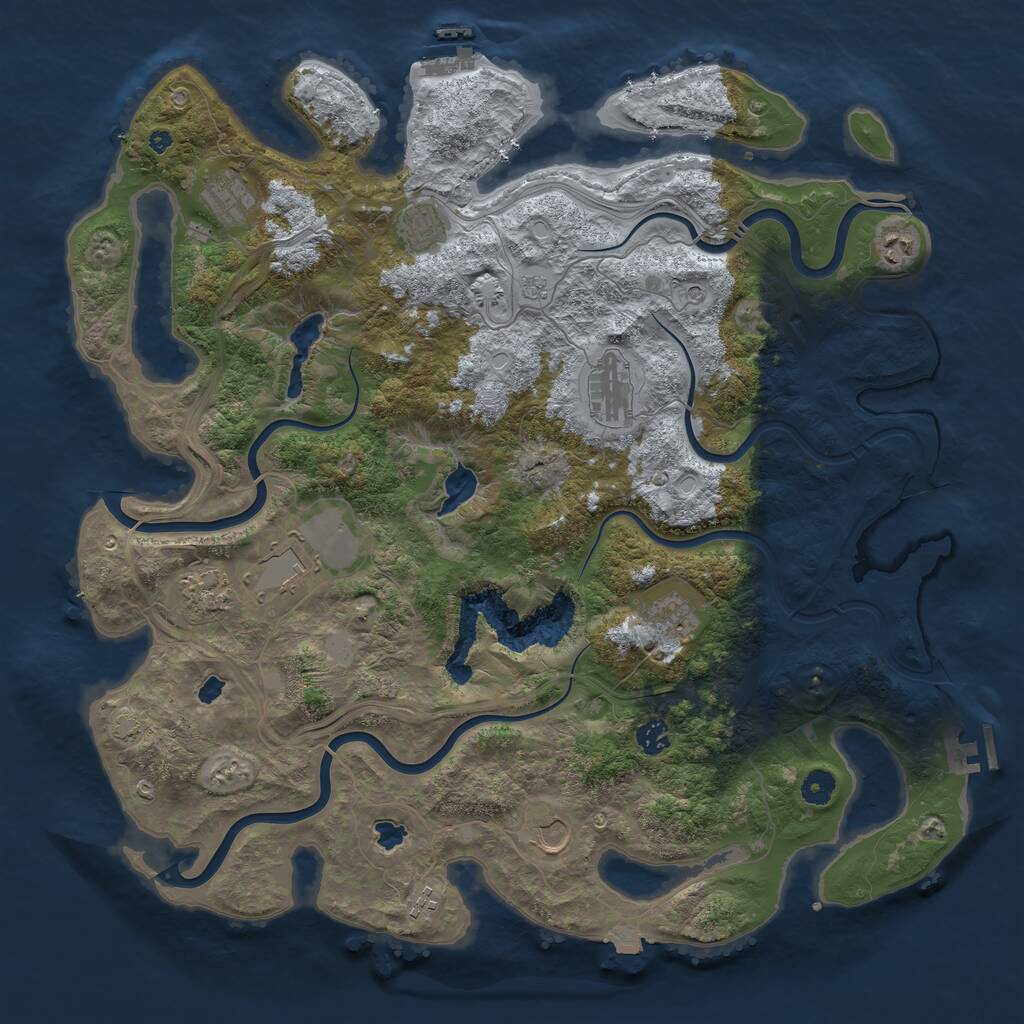 Rust Map: Procedural Map, Size: 4500, Seed: 1957, 16 Monuments