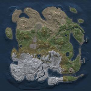 Thumbnail Rust Map: Procedural Map, Size: 3500, Seed: 105453, 13 Monuments