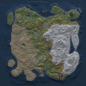 Thumbnail Rust Map: Procedural Map, Size: 3750, Seed: 1046011522, 15 Monuments