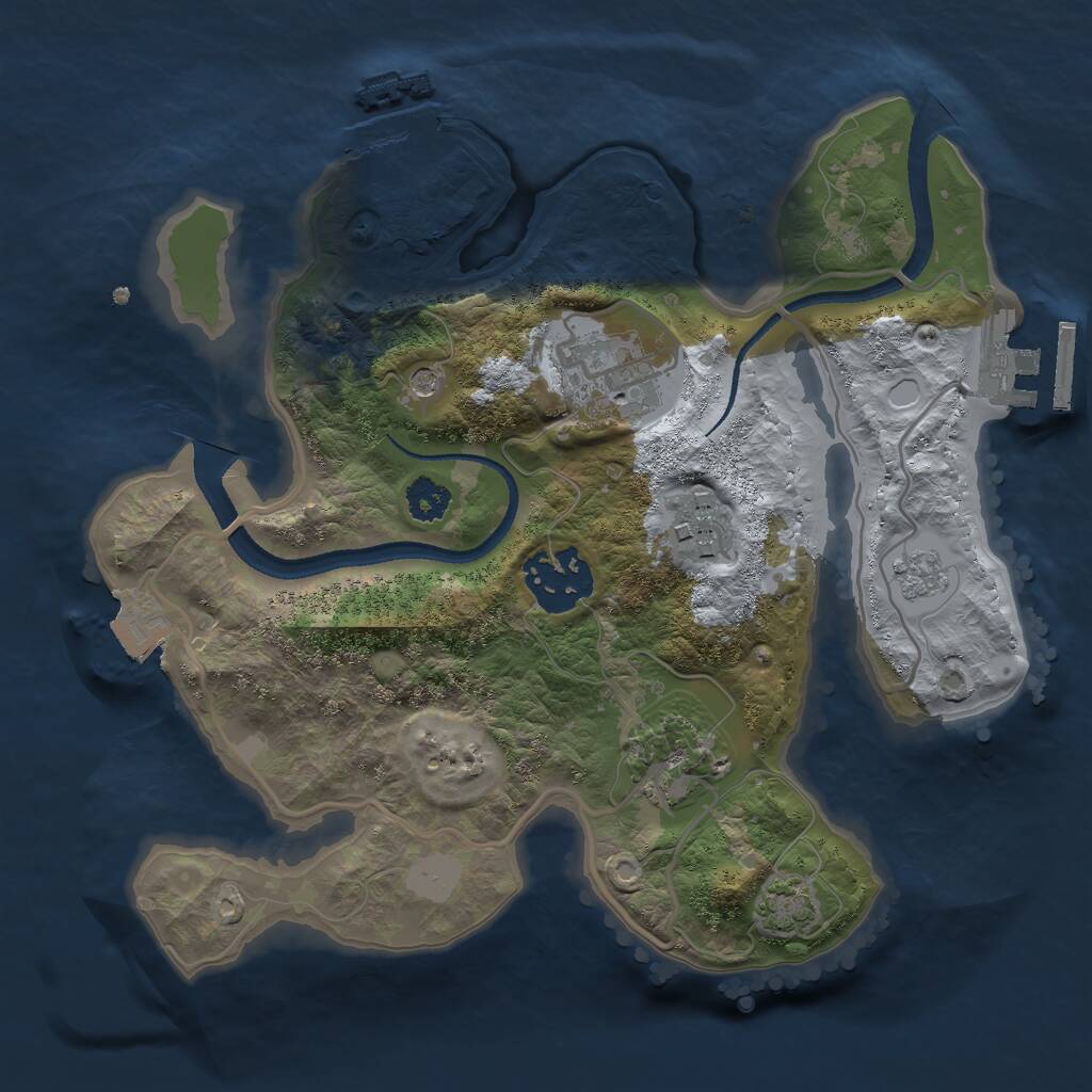 Rust Map: Procedural Map, Size: 2500, Seed: 1737338295, 10 Monuments