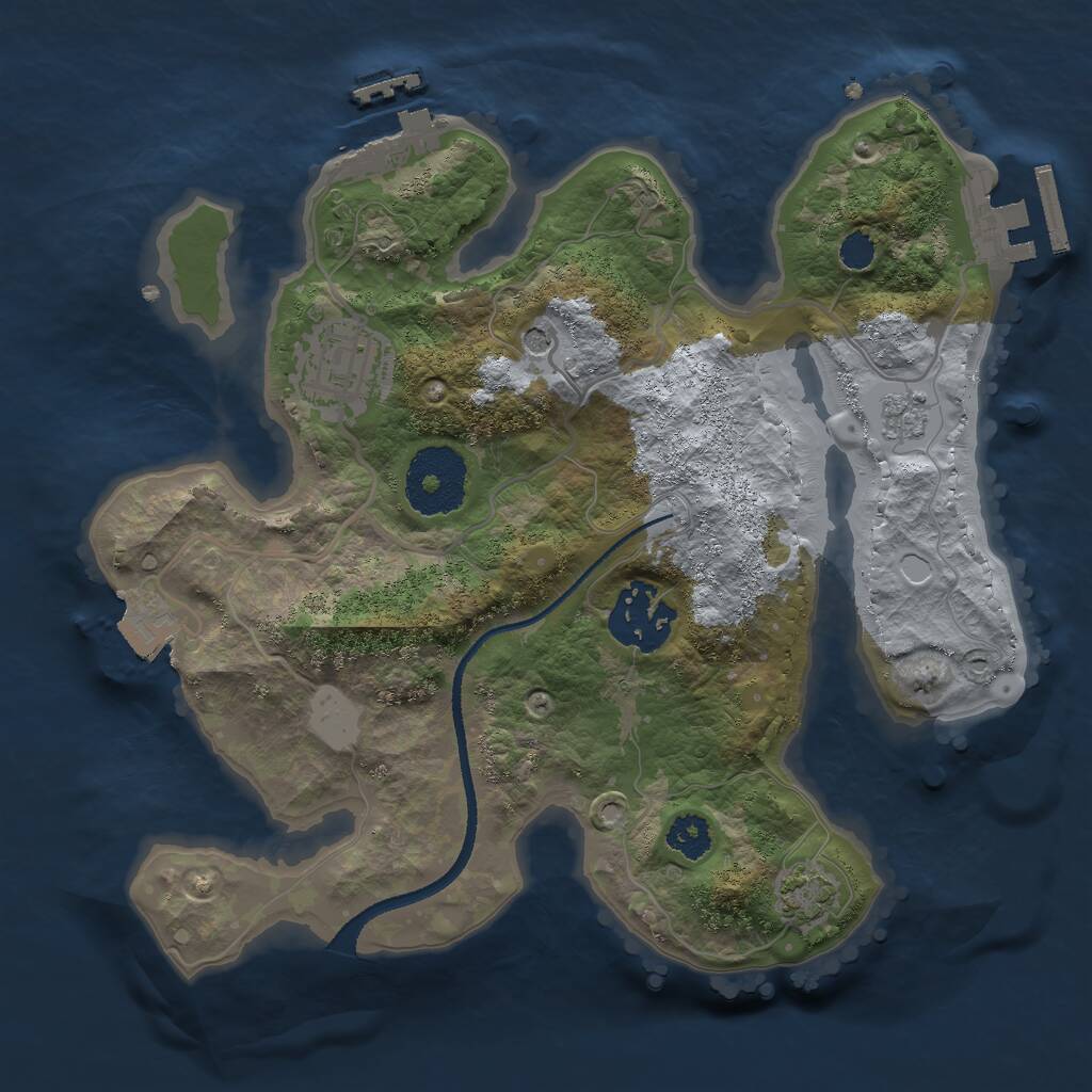 Rust Map: Procedural Map, Size: 2500, Seed: 1737338295, 8 Monuments