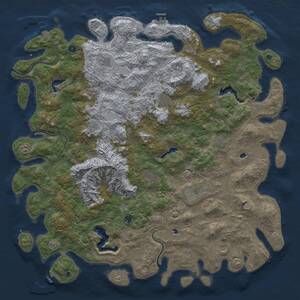 Thumbnail Rust Map: Procedural Map, Size: 6000, Seed: 962912222, 17 Monuments