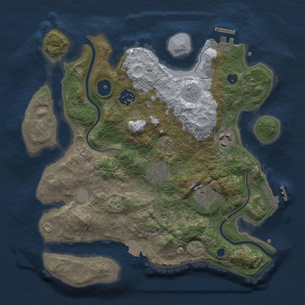 Rust Map: Procedural Map, Size: 3000, Seed: 220919520, 10 Monuments