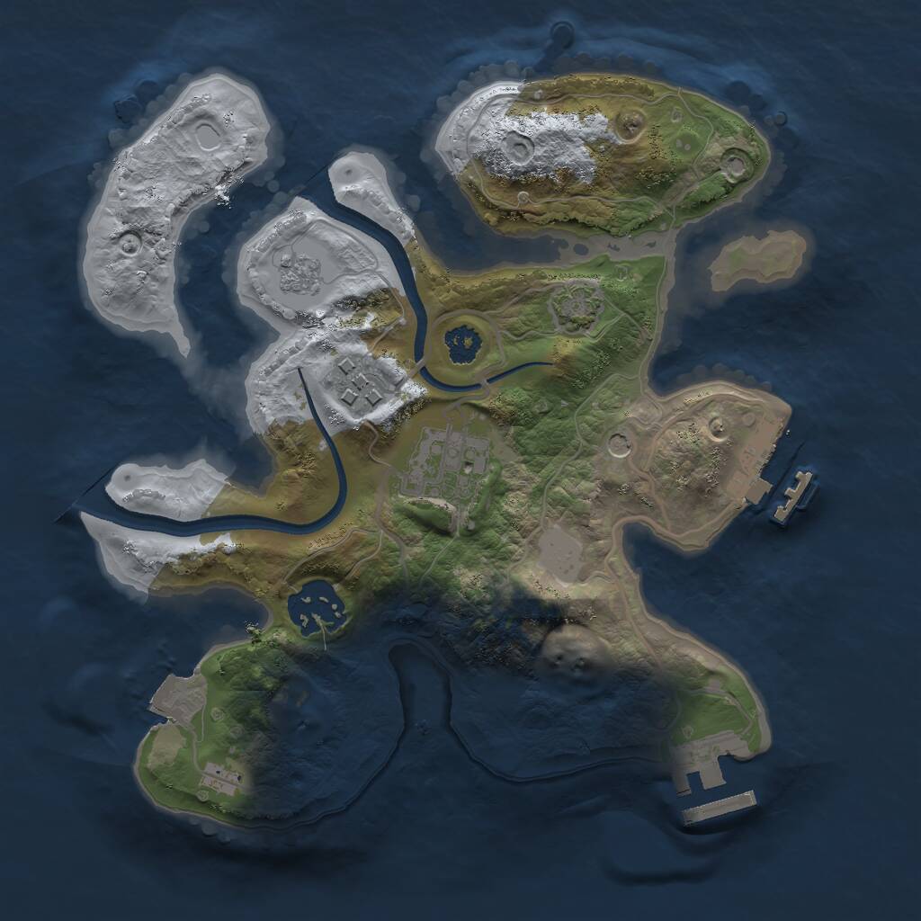 Rust Map: Procedural Map, Size: 2500, Seed: 8878, 9 Monuments