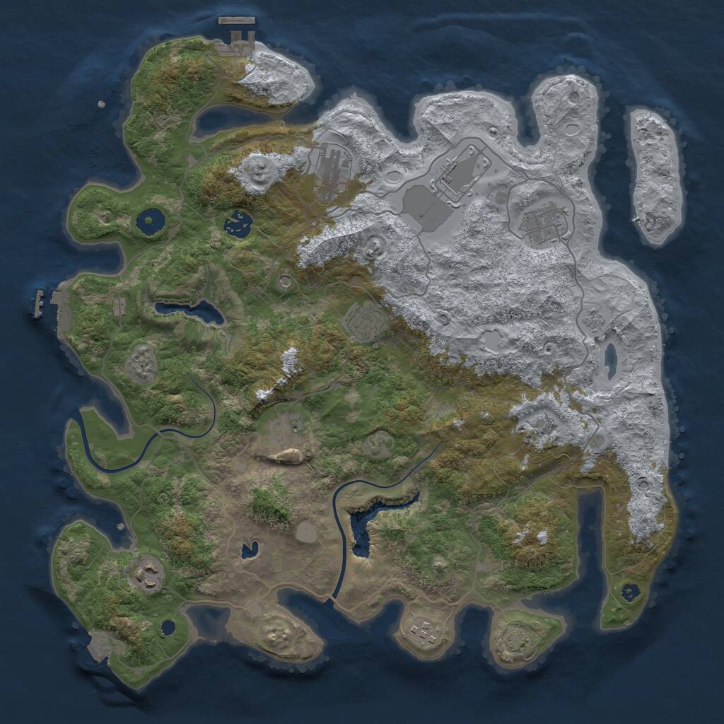 Rust Map: Procedural Map, Size: 4000, Seed: 37178148, 15 Monuments