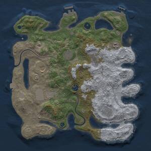 Thumbnail Rust Map: Procedural Map, Size: 3500, Seed: 833605581, 14 Monuments