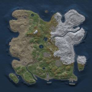Thumbnail Rust Map: Procedural Map, Size: 3300, Seed: 1018084314, 12 Monuments
