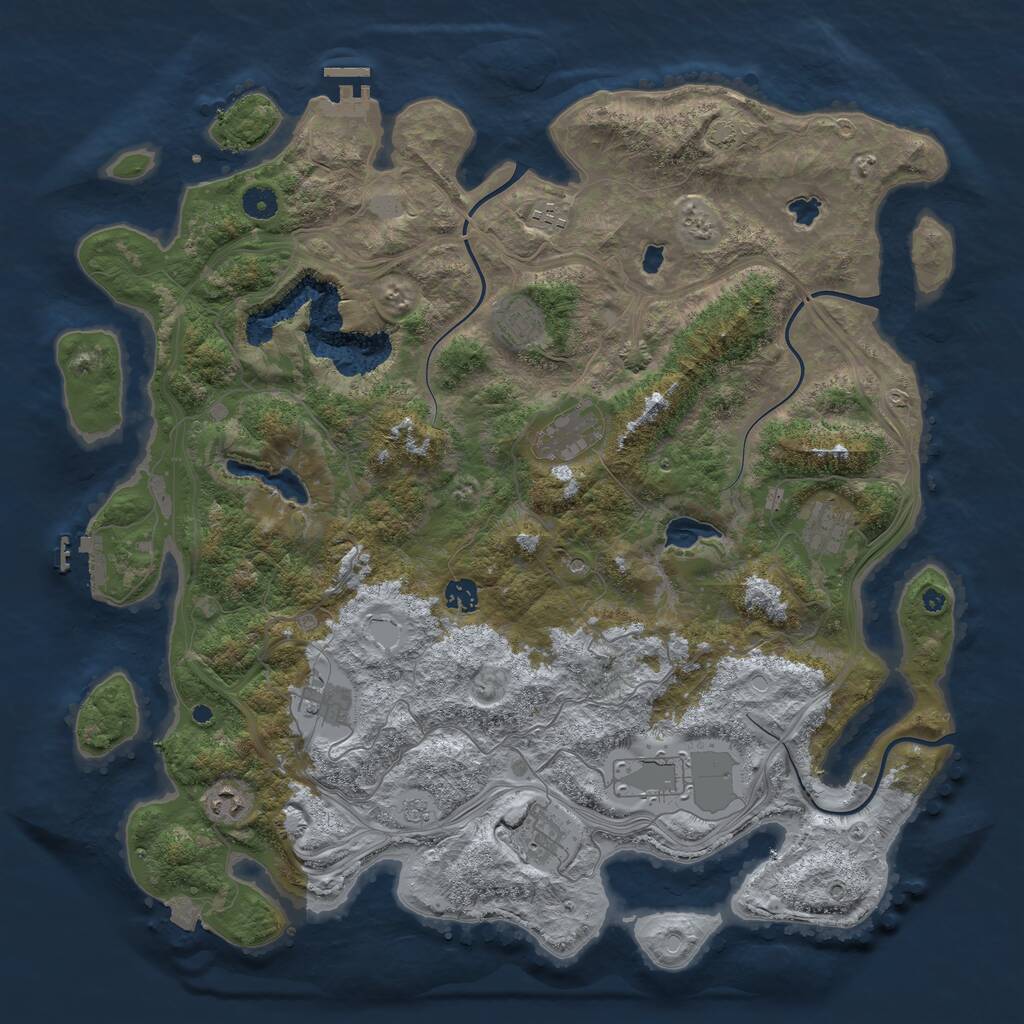 Rust Map: Procedural Map, Size: 4500, Seed: 50855994, 15 Monuments