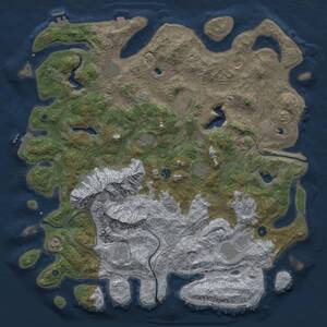 Thumbnail Rust Map: Procedural Map, Size: 5000, Seed: 334171387, 17 Monuments