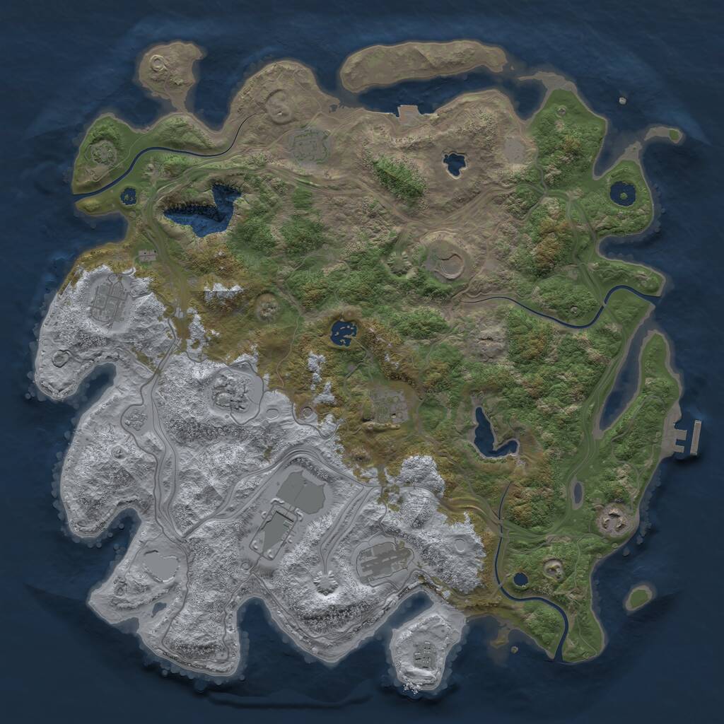 Rust Map: Procedural Map, Size: 4250, Seed: 734330689, 15 Monuments