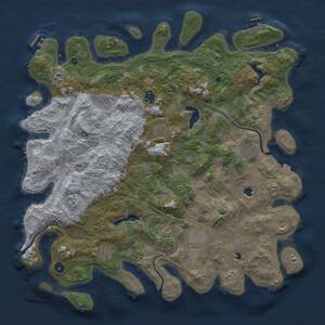 Thumbnail Rust Map: Procedural Map, Size: 4700, Seed: 799564575, 16 Monuments