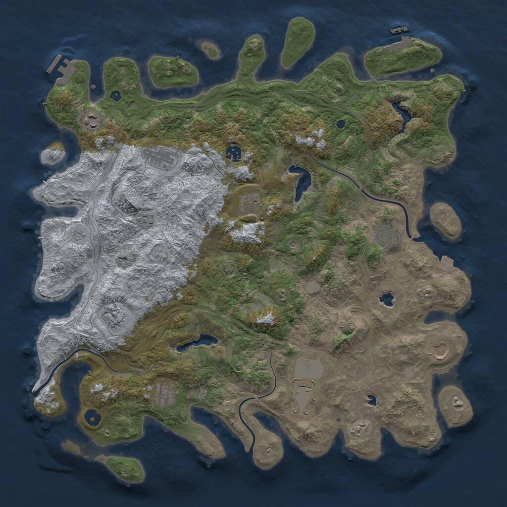 Rust Map: Procedural Map, Size: 4700, Seed: 799564575, 16 Monuments
