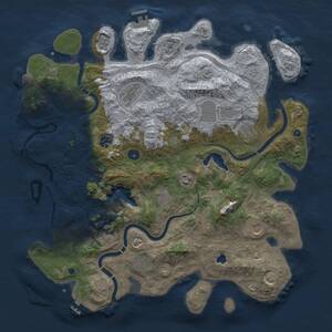 Thumbnail Rust Map: Procedural Map, Size: 4300, Seed: 69690, 16 Monuments