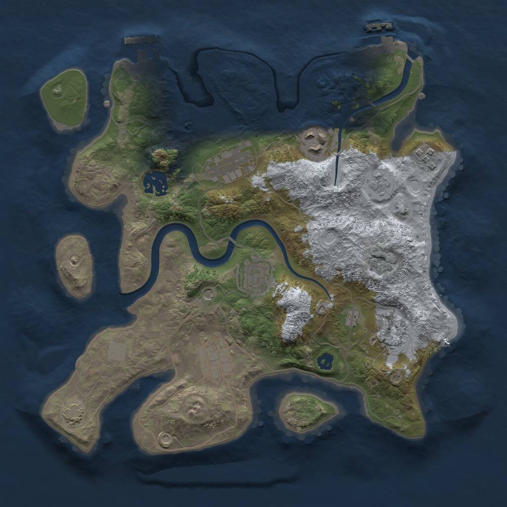 Rust Map: Procedural Map, Size: 3000, Seed: 1482310738, 13 Monuments