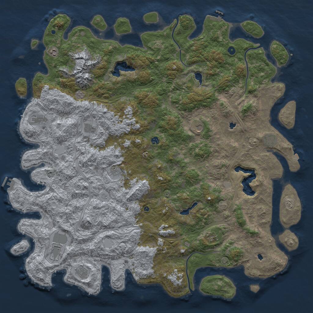 Rust Map: Procedural Map, Size: 6000, Seed: 58201512, 17 Monuments
