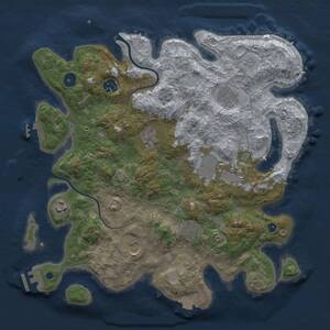 Thumbnail Rust Map: Procedural Map, Size: 3700, Seed: 579966405, 14 Monuments