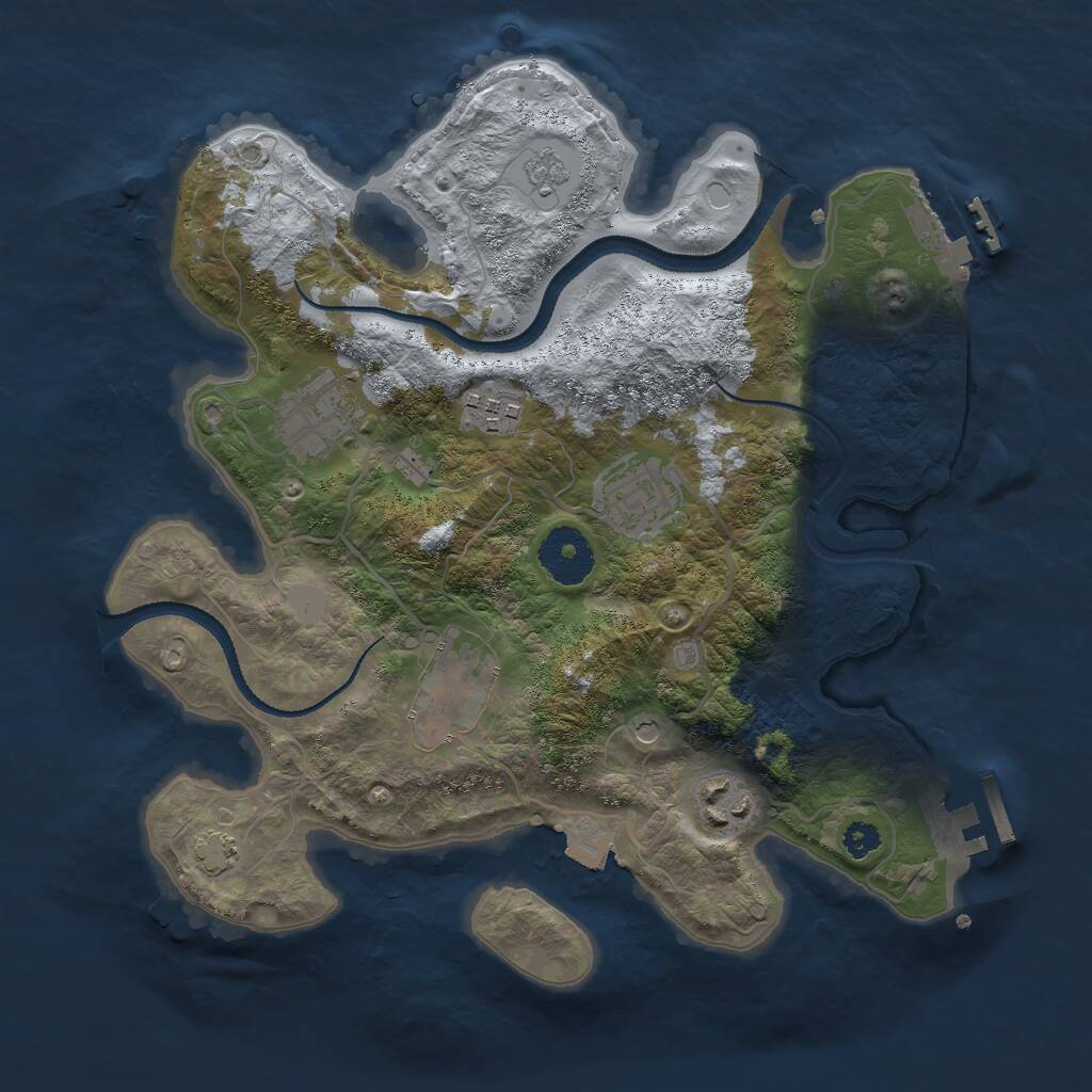 Rust Map: Procedural Map, Size: 3000, Seed: 1259638974, 11 Monuments