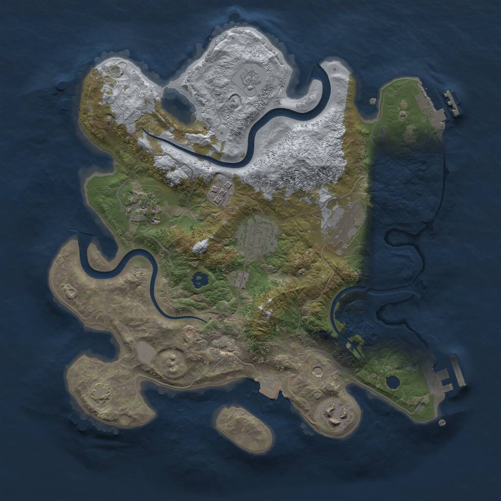 Rust Map: Procedural Map, Size: 3000, Seed: 1259638974, 11 Monuments