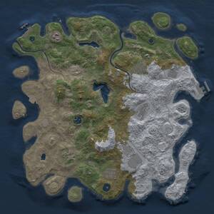 Thumbnail Rust Map: Procedural Map, Size: 4000, Seed: 46676230, 15 Monuments