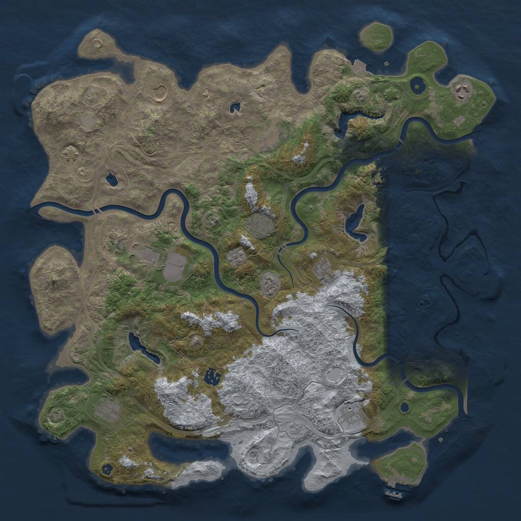 Rust Map: Procedural Map, Size: 4750, Seed: 12564027, 17 Monuments
