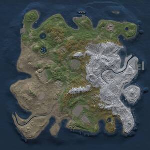 Thumbnail Rust Map: Procedural Map, Size: 3500, Seed: 26323, 14 Monuments