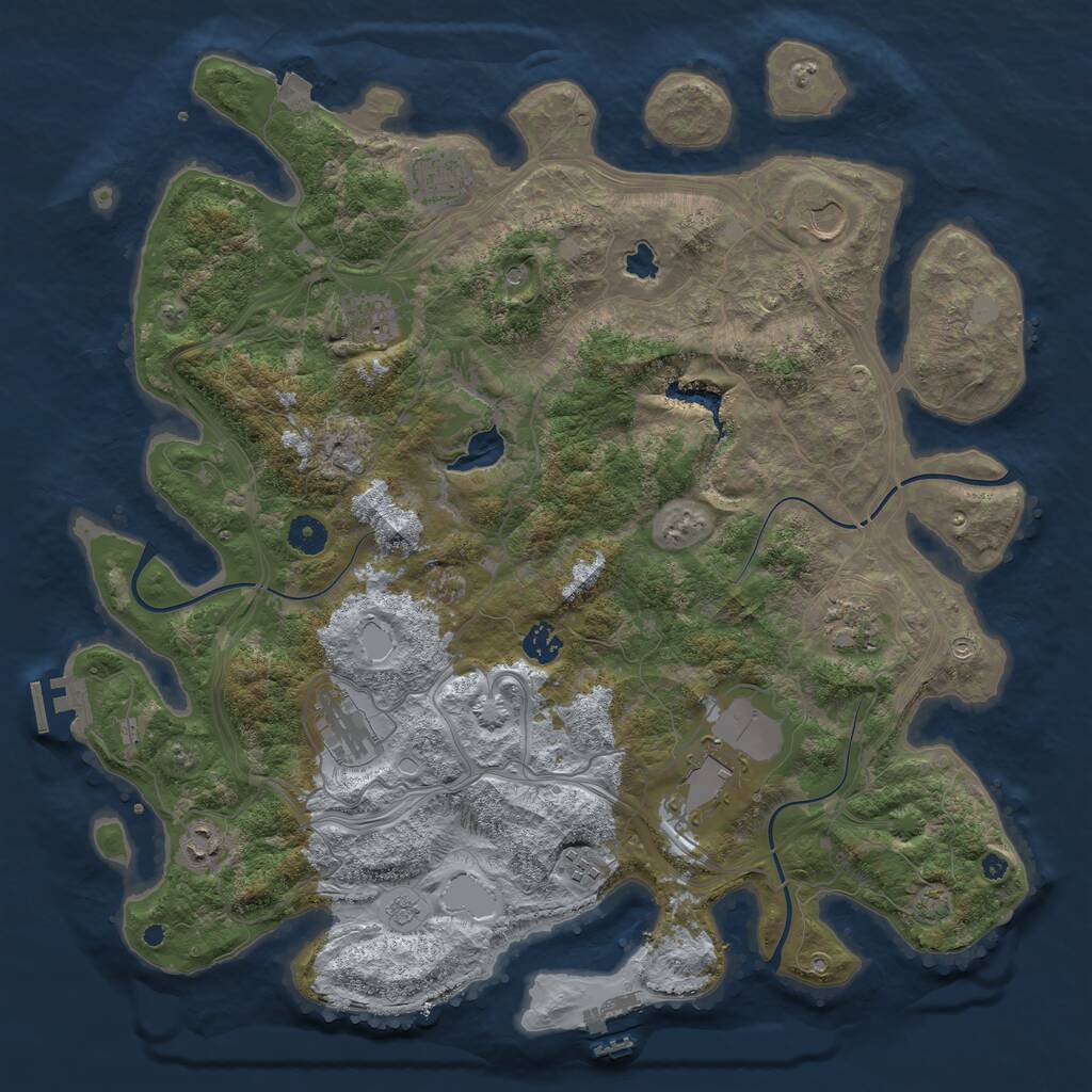 Rust Map: Procedural Map, Size: 4250, Seed: 54877116, 15 Monuments