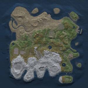 Thumbnail Rust Map: Procedural Map, Size: 3500, Seed: 32427895, 14 Monuments